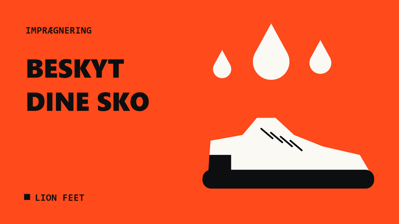 Illustration af en sneaker med vanddråber, imprægnering af sko