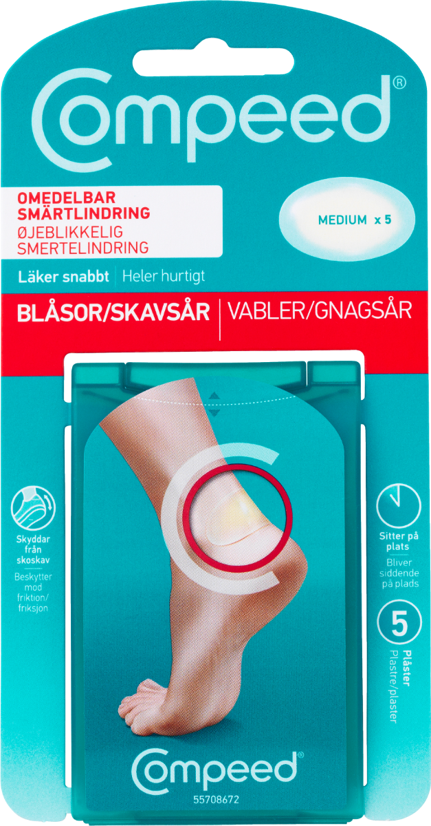 Compeed - Vabelplastre Medium, 5 stk. til Hurtig Lindring og Beskyttelse | JT-Sport.dk