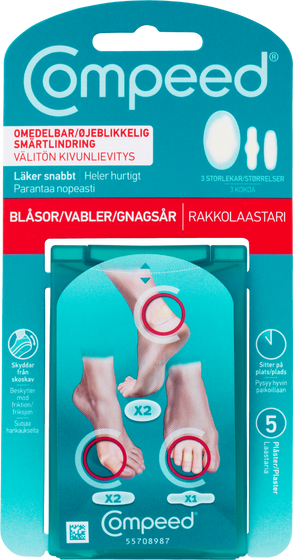 Compeed - Vabelplastre Mix – 5 stk. i Forskellige Størrelser til Optimal Beskyttelse | JT-Sport.dk