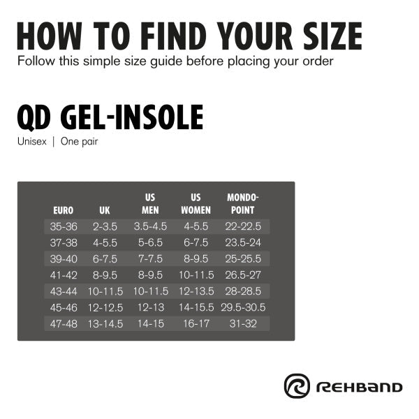 Rehband - Indlægssåler QD Gel Insole - Black - billede 2 | JT-Sport.dk
